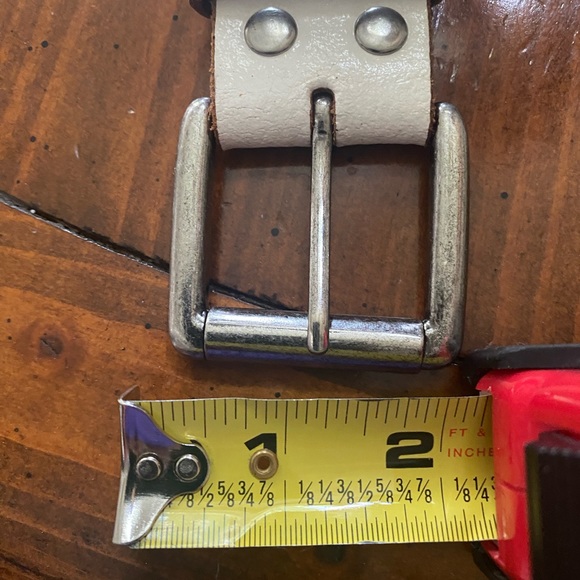 VTG White and Multi Color Ed Hardy Logo Leather Belt with rhinestones & studs 🔩 - Picture 11 of 16